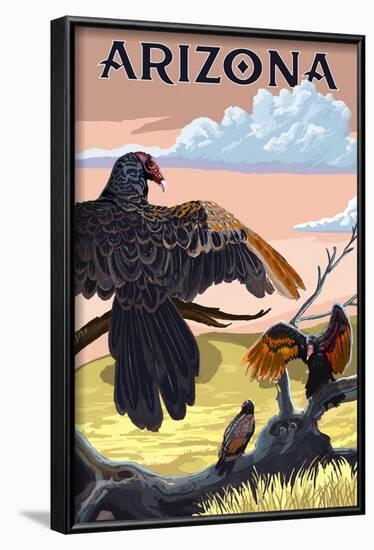 Arizona Vultures-Lantern Press-Framed Art Print