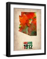 Arizona Watercolor Map-NaxArt-Framed Art Print