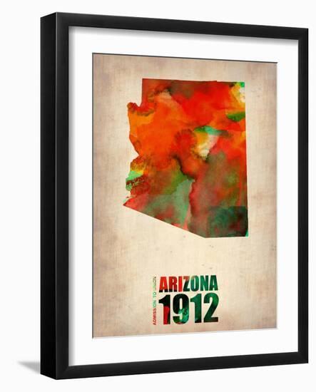 Arizona Watercolor Map-NaxArt-Framed Art Print