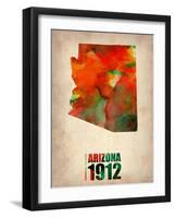 Arizona Watercolor Map-NaxArt-Framed Art Print