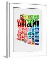 Arizona Watercolor Word Cloud-NaxArt-Framed Art Print