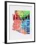 Arizona Watercolor Word Cloud-NaxArt-Framed Art Print