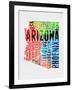 Arizona Watercolor Word Cloud-NaxArt-Framed Art Print