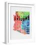 Arizona Watercolor Word Cloud-NaxArt-Framed Art Print