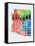 Arizona Watercolor Word Cloud-NaxArt-Framed Stretched Canvas