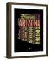 Arizona Word Cloud 1-NaxArt-Framed Art Print