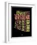 Arizona Word Cloud 1-NaxArt-Framed Art Print