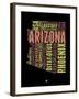 Arizona Word Cloud 1-NaxArt-Framed Art Print