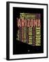 Arizona Word Cloud 1-NaxArt-Framed Art Print