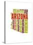 Arizona Word Cloud Map-NaxArt-Stretched Canvas