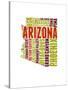 Arizona Word Cloud Map-NaxArt-Stretched Canvas