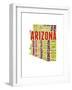 Arizona Word Cloud Map-NaxArt-Framed Art Print