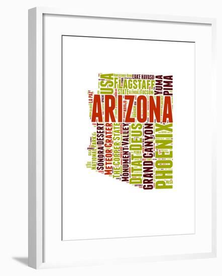 Arizona Word Cloud Map-NaxArt-Framed Art Print