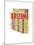 Arizona Word Cloud Map-NaxArt-Mounted Art Print