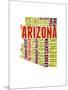 Arizona Word Cloud Map-NaxArt-Mounted Art Print