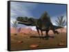 Arizonasaurus Dinosaur in the Desert with Pachypteris Trees-Stocktrek Images-Framed Stretched Canvas