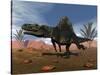 Arizonasaurus Dinosaur in the Desert with Pachypteris Trees-Stocktrek Images-Stretched Canvas