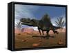 Arizonasaurus Dinosaur in the Desert with Pachypteris Trees-Stocktrek Images-Framed Stretched Canvas