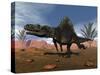 Arizonasaurus Dinosaur in the Desert with Pachypteris Trees-Stocktrek Images-Stretched Canvas
