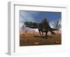 Arizonasaurus Dinosaur in the Desert with Pachypteris Trees-Stocktrek Images-Framed Art Print