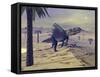 Arizonasaurus Dinosaur Walking in the Desert-Stocktrek Images-Framed Stretched Canvas