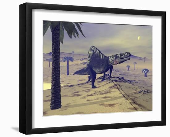 Arizonasaurus Dinosaur Walking in the Desert-Stocktrek Images-Framed Art Print