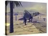 Arizonasaurus Dinosaur Walking in the Desert-Stocktrek Images-Stretched Canvas