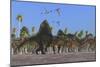 Arizonasaurus Dinosaurs Follow Along with a Herd of Plateosaurus-Stocktrek Images-Mounted Art Print