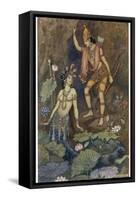 Arjuna and Nymph-Warwick Goble-Framed Stretched Canvas