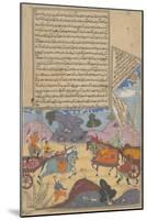 Arjuna Slays Karna, Page from a Copy of the Razmnama, Mughal Period, Dated 1616-17-null-Mounted Giclee Print