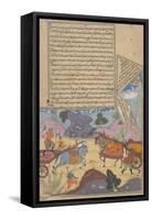 Arjuna Slays Karna, Page from a Copy of the Razmnama, Mughal Period, Dated 1616-17-null-Framed Stretched Canvas