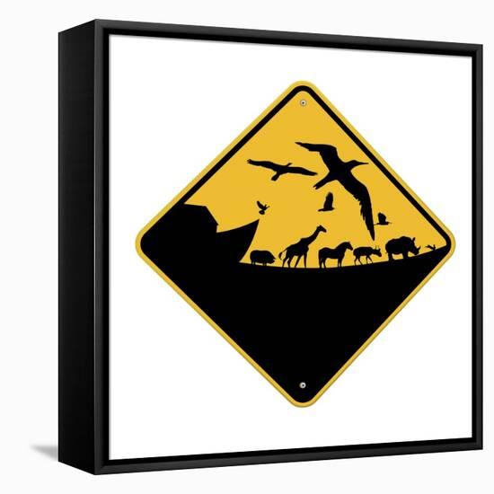 Ark Crossing Sign-J Hovenstine Studios-Framed Stretched Canvas