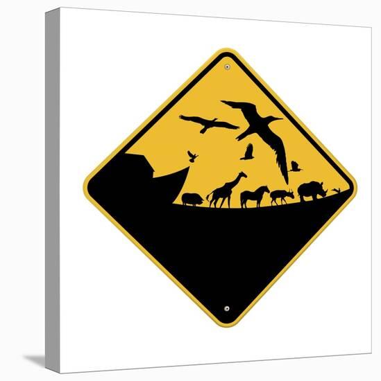 Ark Crossing Sign-J Hovenstine Studios-Stretched Canvas