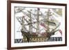 Ark Royal, the Flagship Which Led the English Fleet against the Spanish Armada, c.1588-null-Framed Giclee Print