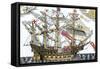 Ark Royal, the Flagship Which Led the English Fleet against the Spanish Armada, c.1588-null-Framed Stretched Canvas