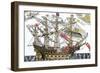 Ark Royal, the Flagship Which Led the English Fleet against the Spanish Armada, c.1588-null-Framed Giclee Print