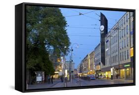 Arkaden Shopping Centre and Tram at Dusk, Gothenburg, Sweden, Scandinavia, Europe-Frank Fell-Framed Stretched Canvas