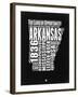 Arkansas Black and White Map-NaxArt-Framed Art Print