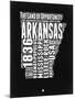 Arkansas Black and White Map-NaxArt-Mounted Art Print