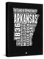 Arkansas Black and White Map-NaxArt-Stretched Canvas