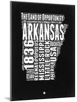 Arkansas Black and White Map-NaxArt-Mounted Art Print