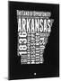 Arkansas Black and White Map-NaxArt-Mounted Art Print