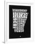 Arkansas Black and White Map-NaxArt-Framed Art Print