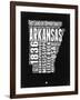 Arkansas Black and White Map-NaxArt-Framed Art Print