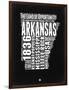 Arkansas Black and White Map-NaxArt-Framed Art Print