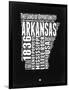 Arkansas Black and White Map-NaxArt-Framed Art Print