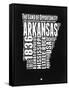 Arkansas Black and White Map-NaxArt-Framed Stretched Canvas