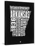 Arkansas Black and White Map-NaxArt-Stretched Canvas