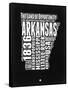 Arkansas Black and White Map-NaxArt-Framed Stretched Canvas