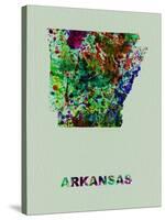 Arkansas Color Splatter Map-NaxArt-Stretched Canvas